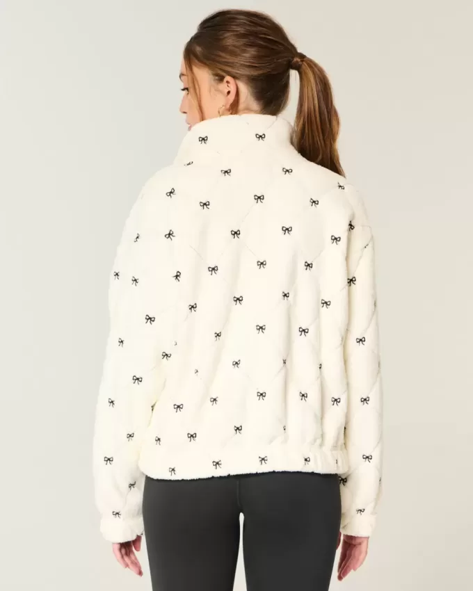 Maglia con zip ricamata in sherpa Gilly Hicks