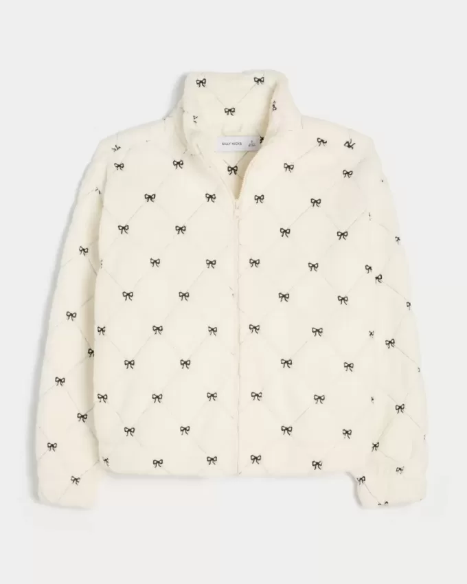 Maglia con zip ricamata in sherpa Gilly Hicks