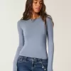 Maglia girocollo a maniche lunghe in tessuto senza cuciture
