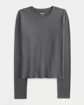Maglia girocollo a maniche lunghe in tessuto senza cuciture