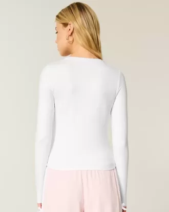 Maglia girocollo a maniche lunghe in tessuto senza cuciture