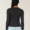 Maglia girocollo a maniche lunghe in tessuto senza cuciture
