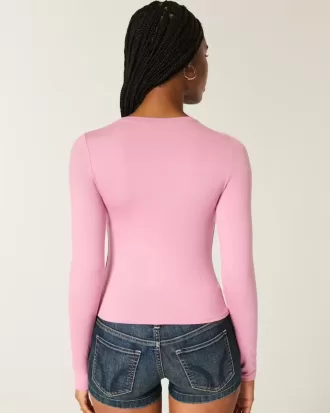 Maglia girocollo a maniche lunghe in tessuto senza cuciture