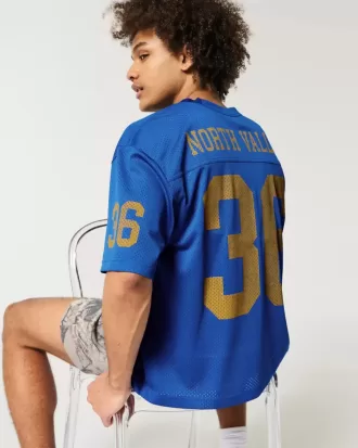 Maglia grafica North Valley in mesh aderente e squadrata