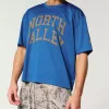 Maglia grafica North Valley in mesh aderente e squadrata