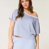 Maglia grafica oversize con spalle scoperte