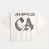 Maglietta da football con grafica Los Angeles, modello Baggy Crop pesante