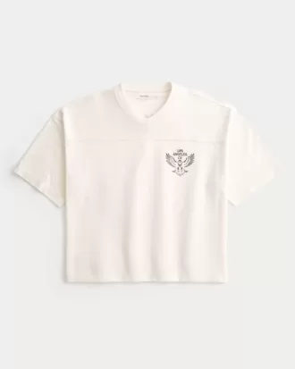 Maglietta da football con grafica Los Angeles, modello Baggy Crop pesante