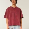 Maglietta da football con grafica Varsity, modello Baggy Crop e pesante