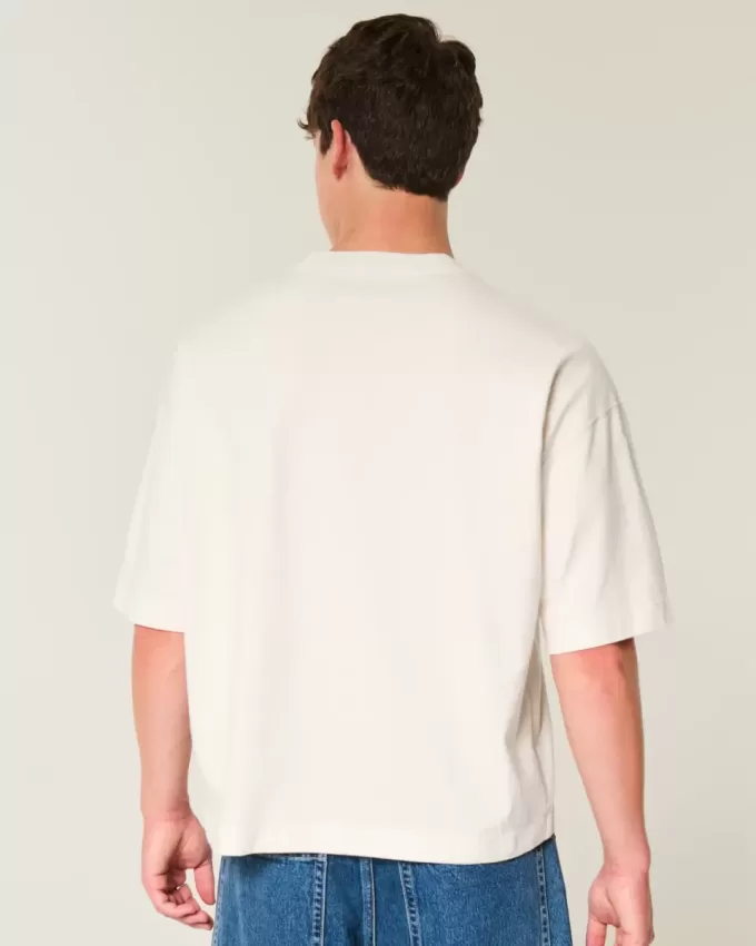 Maglietta da football con grafica Varsity, modello Baggy Crop e pesante