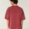 Maglietta da football con grafica Varsity, modello Baggy Crop e pesante