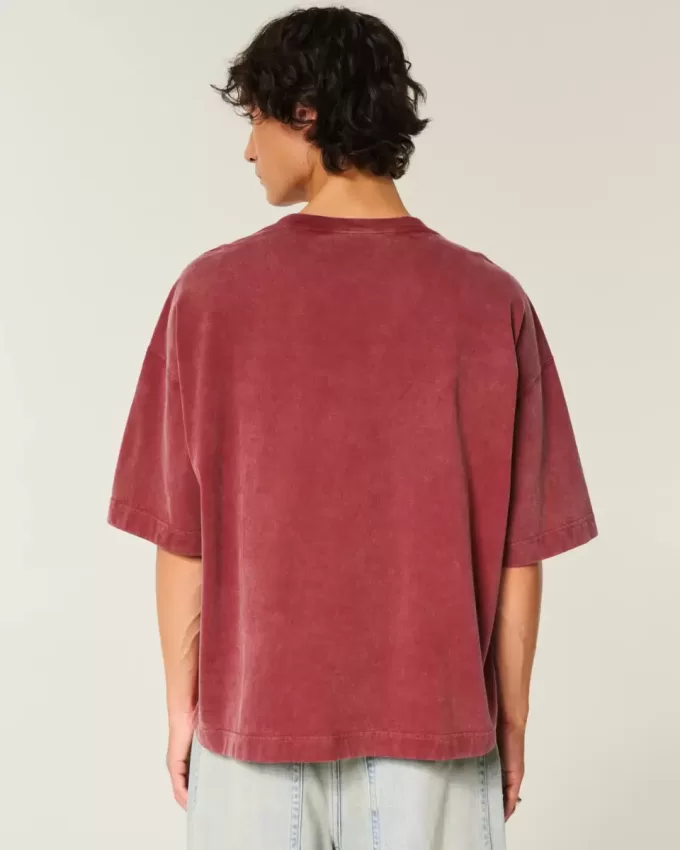 Maglietta da football con grafica Varsity, modello Baggy Crop e pesante