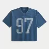 Maglietta da football con grafica Varsity, modello Baggy Crop e pesante