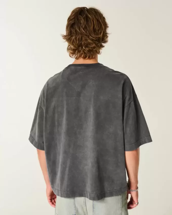 Maglietta da football pesante con grafica Detroit Baggy Crop