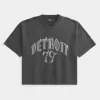 Maglietta da football pesante con grafica Detroit Baggy Crop