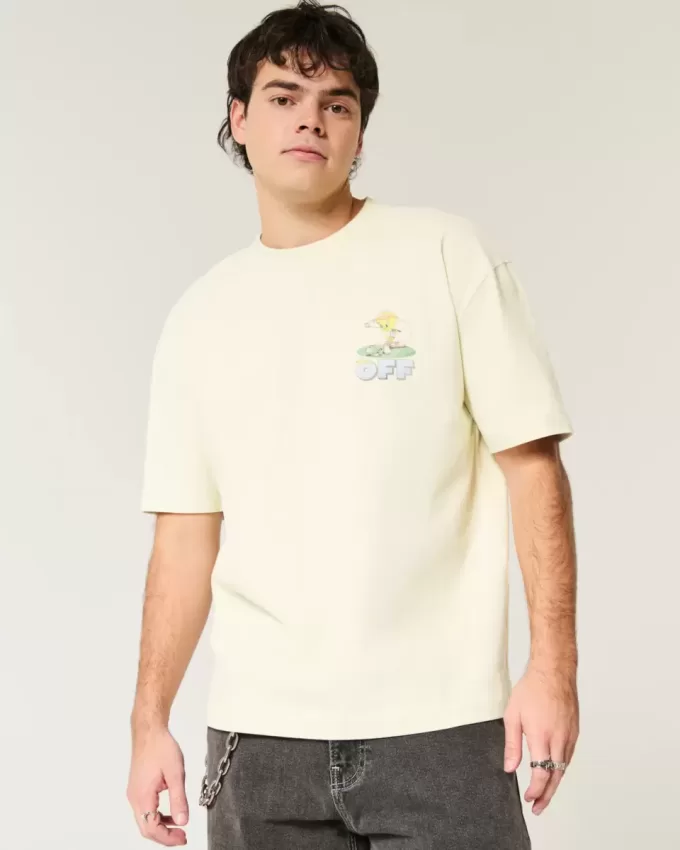 Maglietta da golf grafica pesante e squadrata Tweety