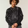 Maglietta girocollo in cotone pesante tie-dye squadrata