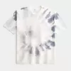 Maglietta girocollo in cotone pesante tie-dye squadrata