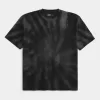 Maglietta girocollo in cotone pesante tie-dye squadrata