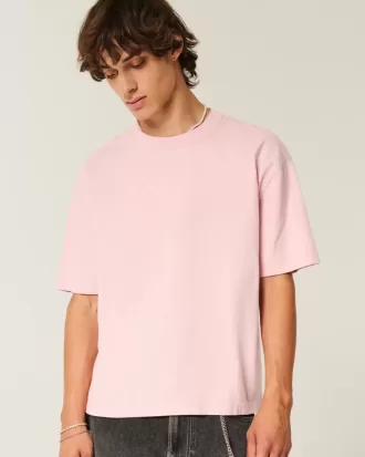 Maglietta girocollo pesante e lavata, modello Boxy Crop
