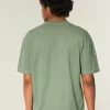 Maglietta girocollo pesante e lavata, modello Boxy Crop
