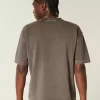 Maglietta girocollo pesante e lavata, modello Boxy Crop