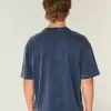 Maglietta girocollo pesante e lavata, modello Boxy Crop