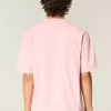 Maglietta girocollo pesante e lavata, modello Boxy Crop