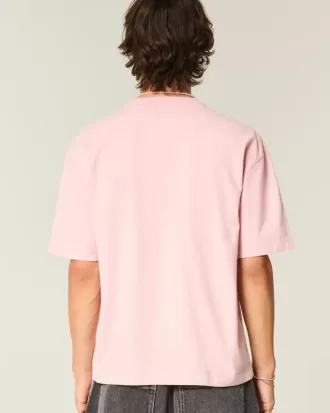 Maglietta girocollo pesante e lavata, modello Boxy Crop