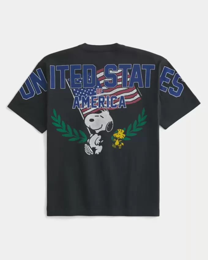 Maglietta grafica Boxy Snoopy USA