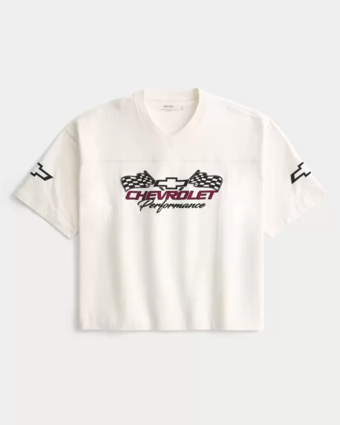 Maglietta grafica Chevrolet Baggy Heavyweight Crop