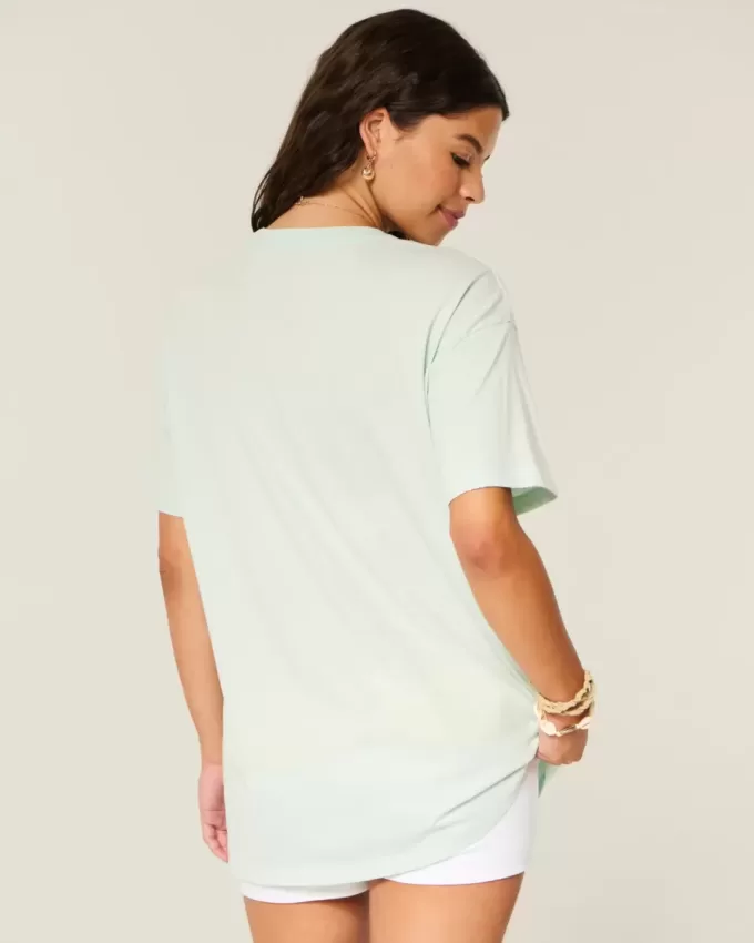 Maglietta grafica con pesce oversize