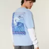 Maglietta grafica da surf hawaiana squadrata