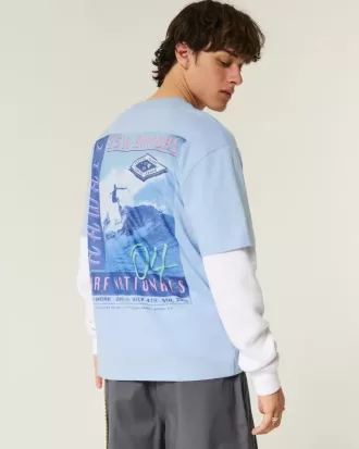 Maglietta grafica da surf hawaiana squadrata