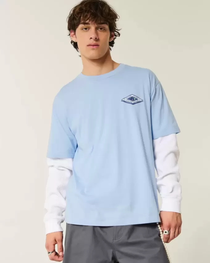 Maglietta grafica da surf hawaiana squadrata