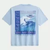 Maglietta grafica da surf hawaiana squadrata