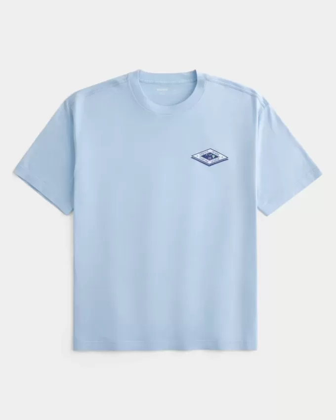 Maglietta grafica da surf hawaiana squadrata