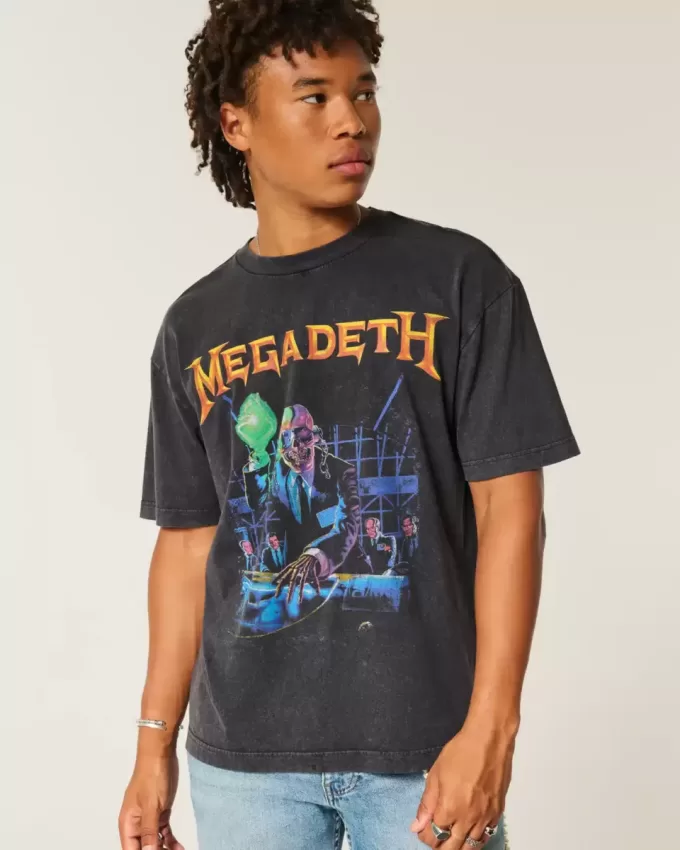 Maglietta grafica del tour dei Megadeth Boxy