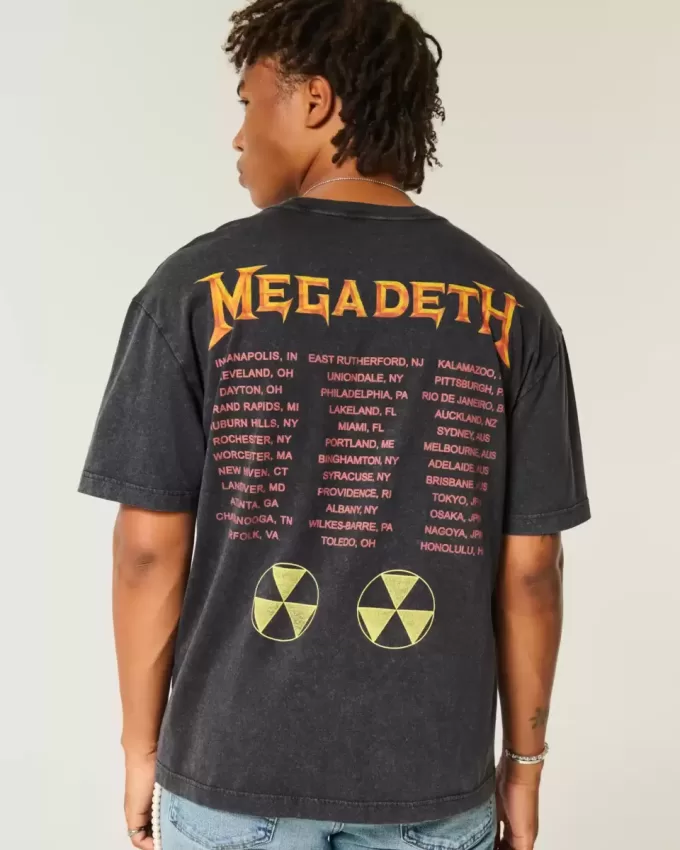 Maglietta grafica del tour dei Megadeth Boxy