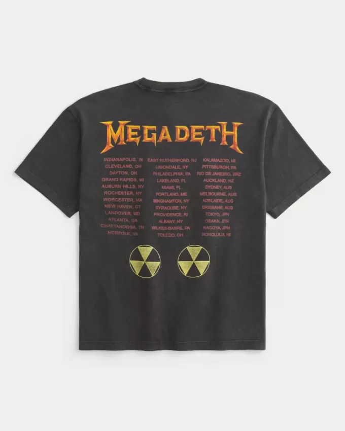 Maglietta grafica del tour dei Megadeth Boxy