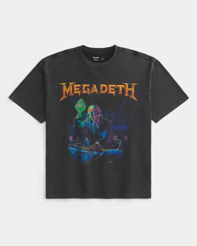 Maglietta grafica del tour dei Megadeth Boxy