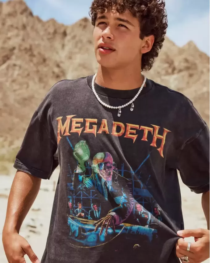 Maglietta grafica del tour dei Megadeth Boxy