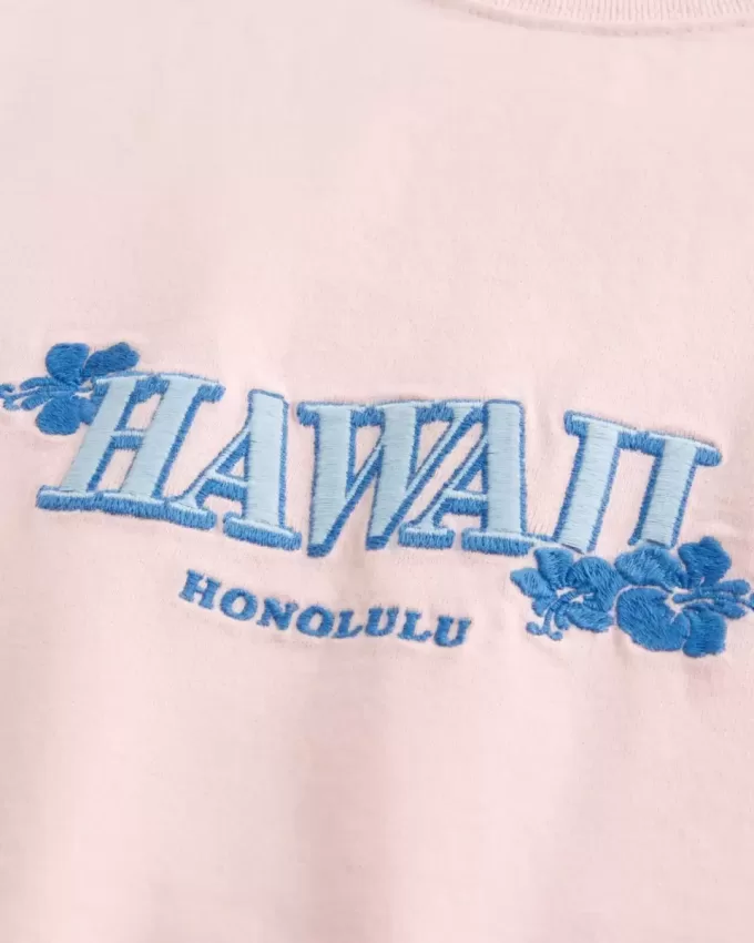 Maglietta grafica Hawaii pesante e squadrata