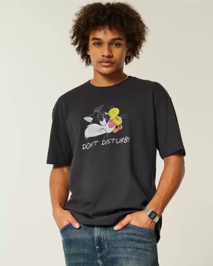 Maglietta grafica Looney Tunes pesante e squadrata
