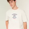 Maglietta grafica Newport Beach con stampa pesante e squadrata