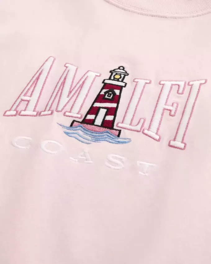 Maglietta grafica pesante e squadrata con scritta Amalfi Coast