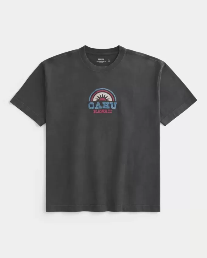 Maglietta grafica pesante Oahu