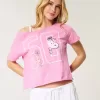 Maglietta grafica Snoopy con spalle scoperte