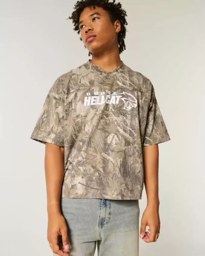 Maglietta mimetica Dodge Graphic Baggy Heavyweight Crop