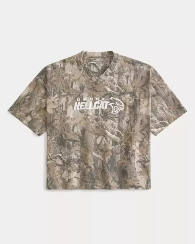 Maglietta mimetica Dodge Graphic Baggy Heavyweight Crop